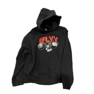 Gildan 2 Flyy Eagle Black hoodie Mens L